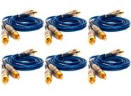 6 Cabo RCA Dupla Blindagem 1 Metro Para Crossover Plug Metal 6 Cabo RCA Dupla Blindagem 1 Metro Para Crossover Plug Metal