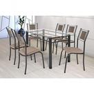 6 Cadeira Belize Mesa Jantar Sala Cozinha Bar Moderna Tubo Preto Assento Estofado Preto