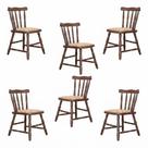6 Cadeiras Colonial Soft Estofada Imbuia
