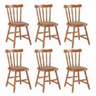 6 Cadeiras Colonial Soft Estofada Mel