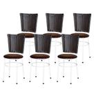 6 Cadeiras para Mesa Branca Hawai Marrom