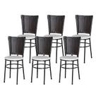 6 Cadeiras para Mesa Preta Hawai Marrom