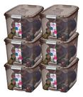 6 Caixa Organizadora Brinquedo Objeto Roupas 29l Preto Sanremo