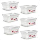 6 Caixa Retangular Gourmet C/ Travas Transparente 750ml 6 Caixa Retangular Gourmet C/ Travas Transparente 750ml