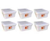 6 Caixas Organizadora Biopratika Com Tampa 10 Litros Branca