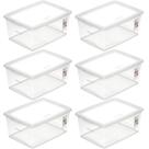 6 Caixas Organizadoras 15L Plástico Empilháveis com Tampa My Closet Ordene Multiuso Transparente