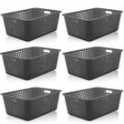 6 Caixas Organizadoras Maxi Grande Organize Cesto Plástico 40l