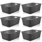 6 Caixas Organizadoras Maxi Grande Organize Cesto Plástico 40l