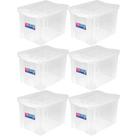 6 Caixas Organizadoras Plásticas Média Alta 30L Ordene Transparentes Radical Color