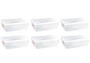 6 Caixas Plásticas C/ Tampa Organizadora Multi Uso 11 Litros