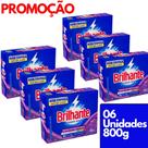 6 Caixas Sabão em Pó Brilhante 800g cada Lava Roupas