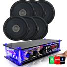 6 Caixas Som Ambiente 5 Preta Teto +amplificador Bt 2ch 40w