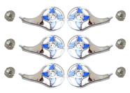 6 Calota Rodoar Estrela Azul Caminhao + Porca Cromada