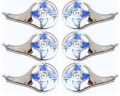 6 Calotinha Calota Rodoar Estrela Azul Roda Caminhao Rodo Ar
