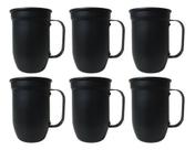 6 Canecas Preta De Alumínio 400 Ml 6 Canecas Preta De Alumínio 400 Ml