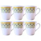 6 Canecas Xicara em Melamina Retro Decorada Café Chá 370ml