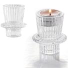 6 Castiçal de Vidro Cônico Porta Velas Decoração Tealight