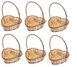 6 Cestas De Vime Coração Café Lanchonete Pães - 21x06 cm