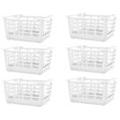 6 Cestos Multiuso Atenas Pequeno 25x15,5x29,5 Branco Vazado