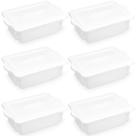 6 Cestos Organizadores para Cozinha 10L Caixas Plásticas Organizadoras Alimentos com Tampa