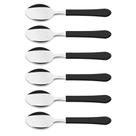 6 Colher De Mesa Inox Tramontina Leme Preto