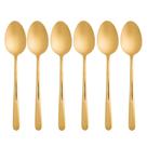 6 Colheres para Mesa Viena Dourado Aço Inox Wolff