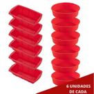 6 Conjunto Forma Silicone para Pães e Forma Redonda Sortida