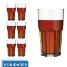 6 Copo Bristol Luxo Redondo Vidro Transparente 410ml Nadir