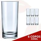 6 Copo Brooklyn Transparente 330ML Bartender Long Drink Suco