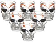 6 Copos Caveira Vidro Shot Dose Vodka Skull Tequila Bar 50ml
