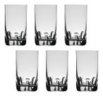 6 Copos De Cristal Para Água 230ml Trio Bohemia Titânio Cor Incolor
