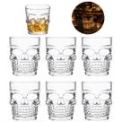 6 Copos de Vidro Caveira 300ml Resistentes Estilo Bar