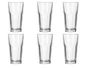 6 Copos para Água e Suco Alto Canelado Gibraltar LotusGlass 285ml