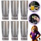 6 Copos Quadrados Vidro 320ml Jogo Sofisticado Kit Resistente Design Conjunto Moderno Elegante Festa
