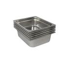 6 Cubas Gastronômica Buffet GN 1/2 65mm Aço Inox Sem Alça