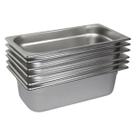 6 Cubas Gastronômica Buffet GN 1/9 100mm Aço Inox Sem Alça