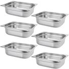 6 Cubas Gastronômicas Inox 1/2 Buffet Restaurante 6,41L Gourmet Mix GX0407