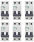 6 Disjuntores Schneider 2p 125a 4.5ka Easy9 230v