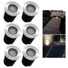 6 Embutido Solo 1w Balizador Led Blindado Ip67 Inox Spot Chão Piso