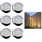6 Embutido Solo 7w Balizador Led Blindado Ip67 Inox Spot Chão Piso