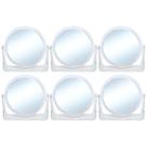 6 Espelho de Mesa Giratório 12cm Dupla Face Moldura Acrílico