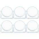 6 Espelhos de Mesa Redondo Dupla Face Moldura Acrilico 16cm