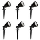 6 Espeto Para Jardim Taschibra Destaco Led 5W Bivolt Preto 6500K Luz Branca