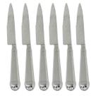 6 Facas de Mesa Jumbo Churrasco 25cm Aço Inox Prateada Jantar Churrascaria