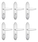 6 Fechaduras Interna Externa Stam Maçaneta Inox 803/33 40mm (PAI)