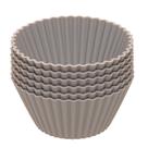 6 Formas Redondas para Cupcake 7cm x 3cm Cinza Silicone