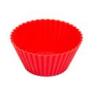 6 Formas Redondas para Cupcake 7cm x 3cm Vermelha Silicone