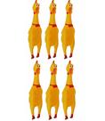 6 Frango Mordedor Pet Galinha De Borracha 16cm Sonoro