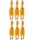 6 Frango Mordedor Pet Galinha De Borracha 16cm Sonoro