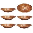 6 Gamelas Travessa Tigela Bambu Servir Petiscos Cozinha 26cm 6 Gamelas Travessa Tigela Bambu Servir Petiscos Cozinha 26cm